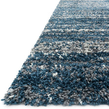 Cargar imagen en el visor de la galería, Quincy Shag Collection QC-05 Navy / Pewter